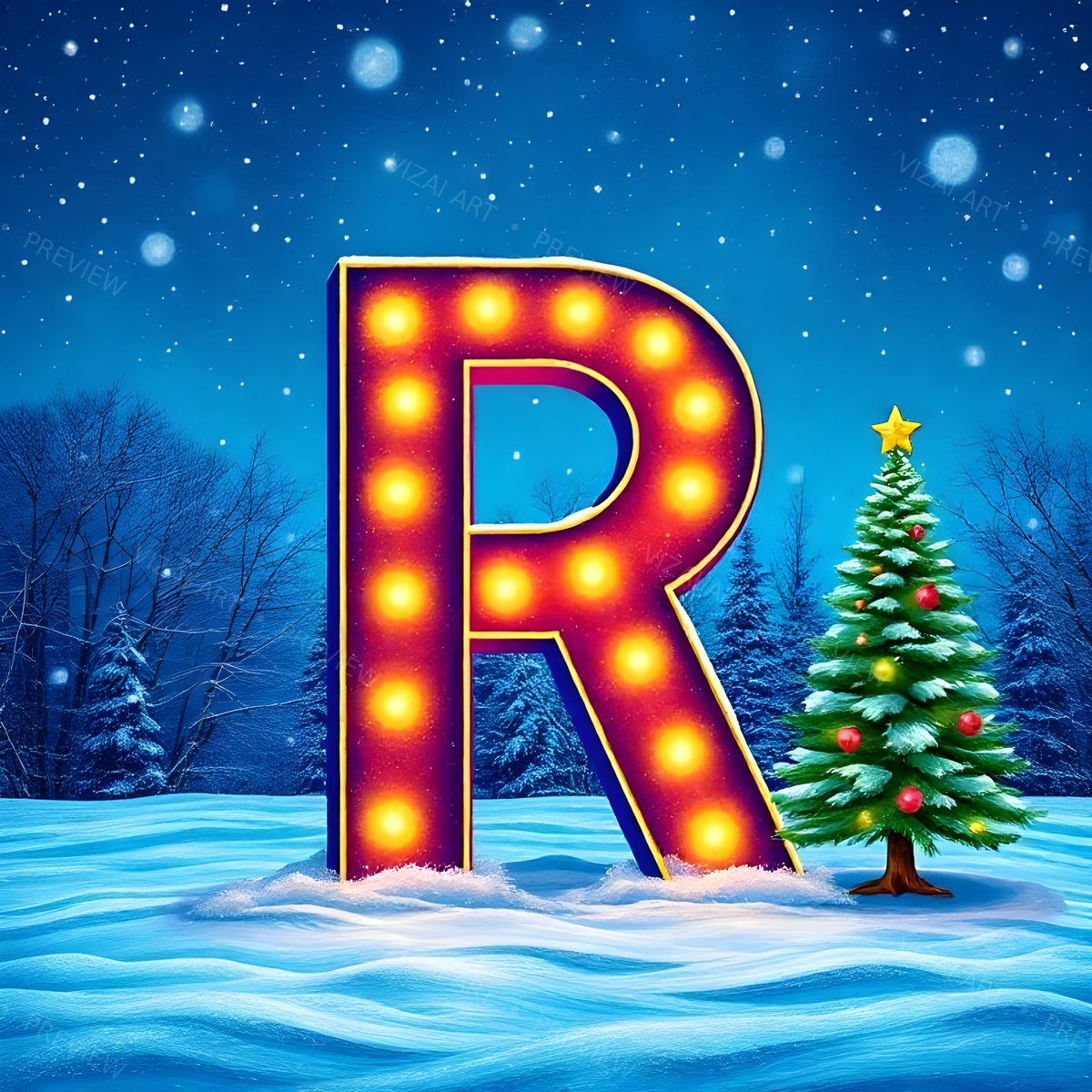 Letter R printable wall art