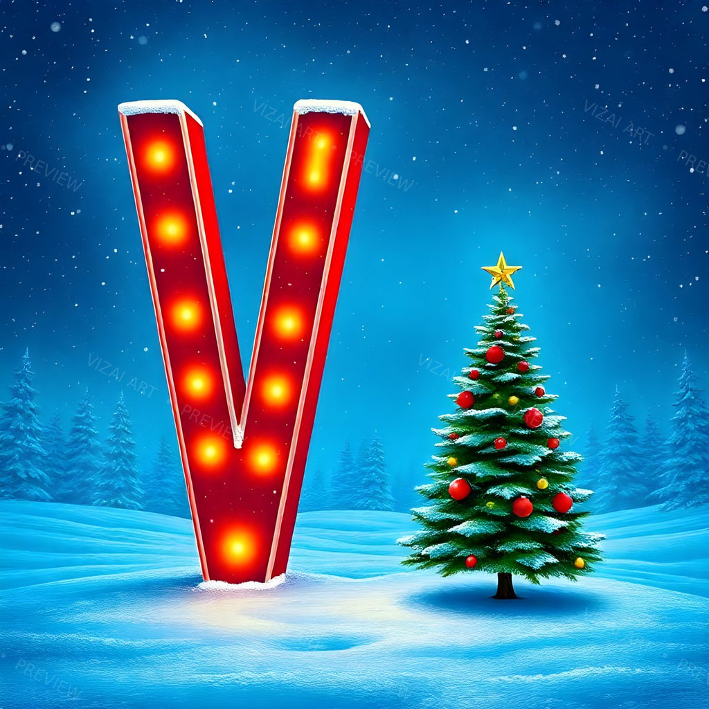 Letter V printable wall art