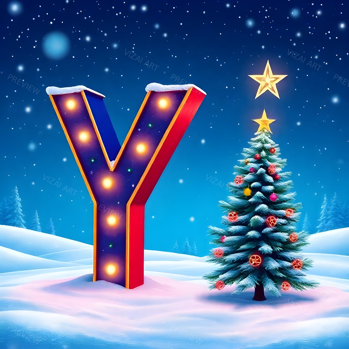 Letter Y printable wall art
