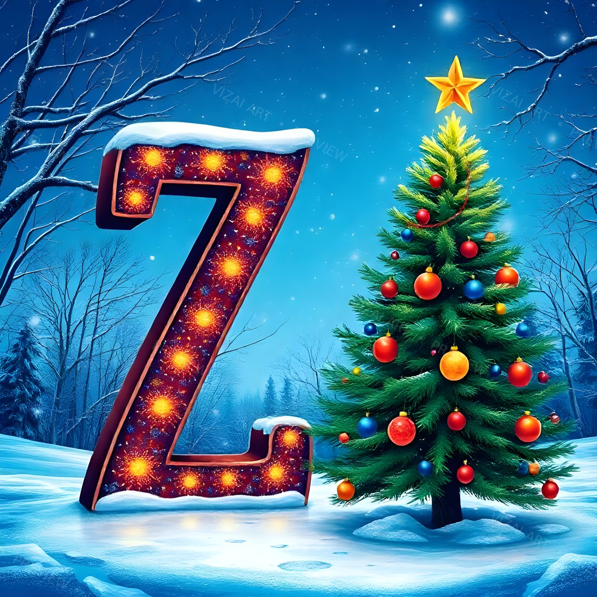 Letter Z printable wall art