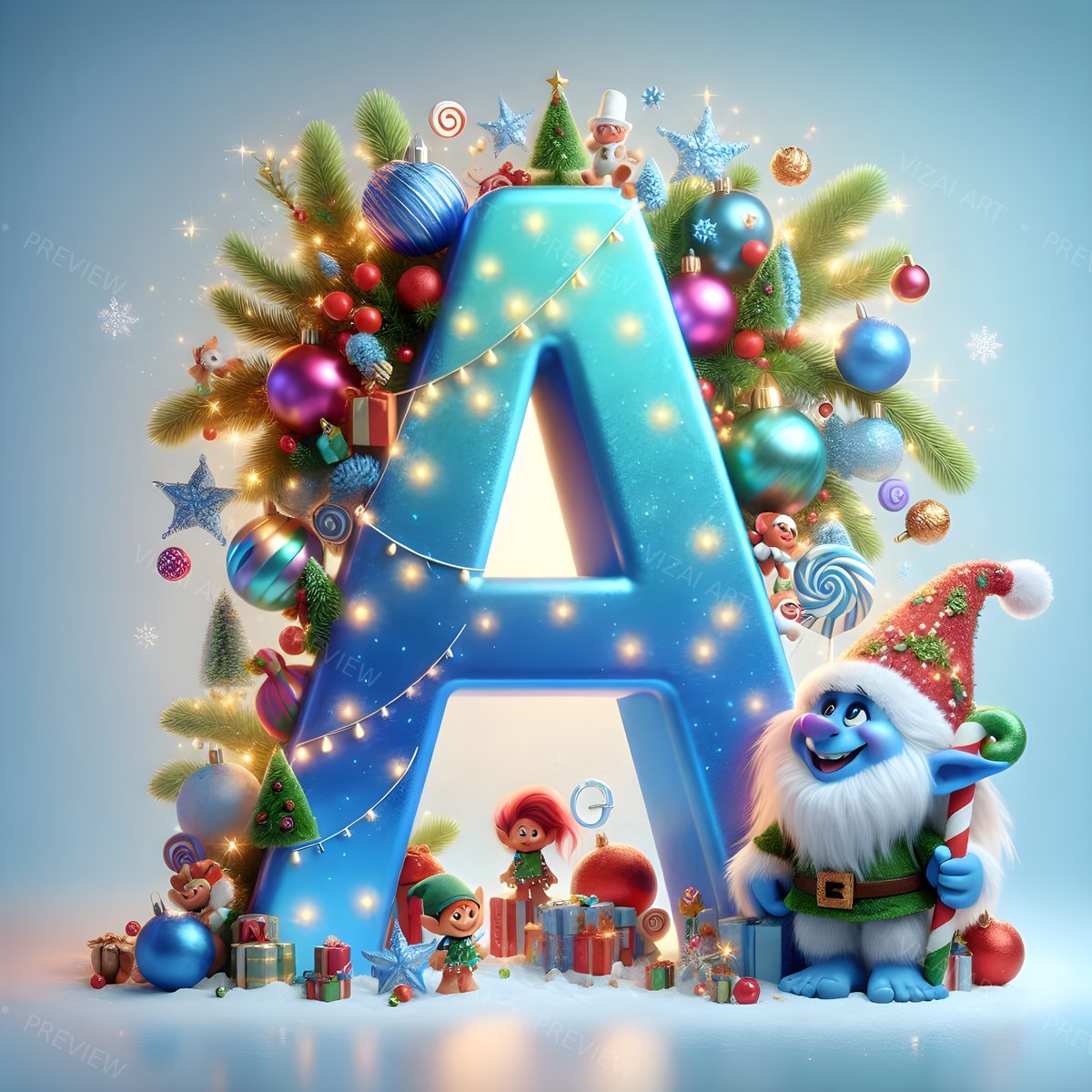 Letter A printable wall art