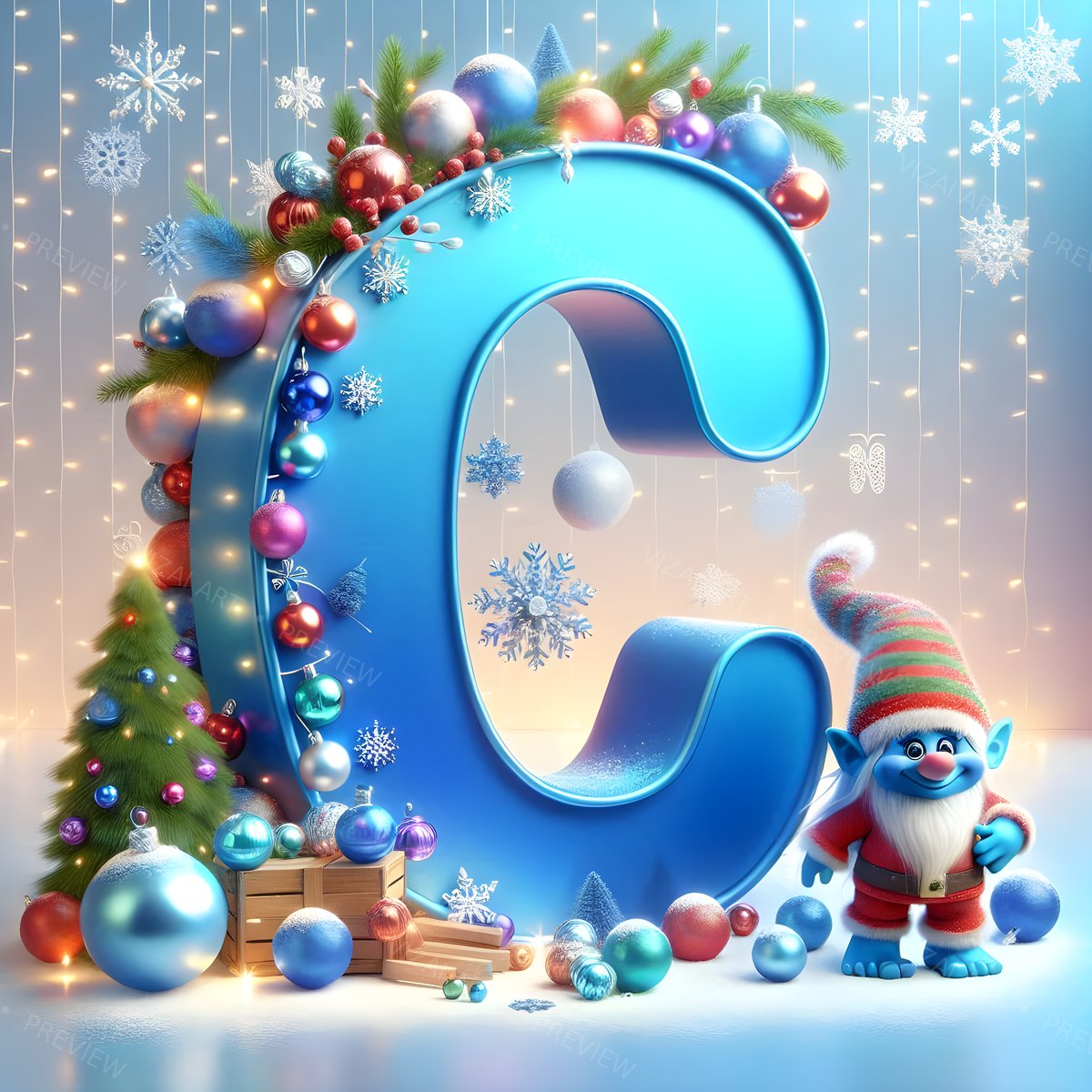 Letter C printable wall art