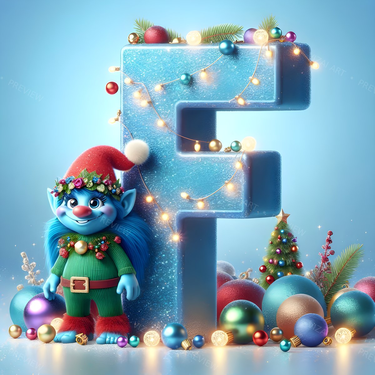 Letter F printable wall art
