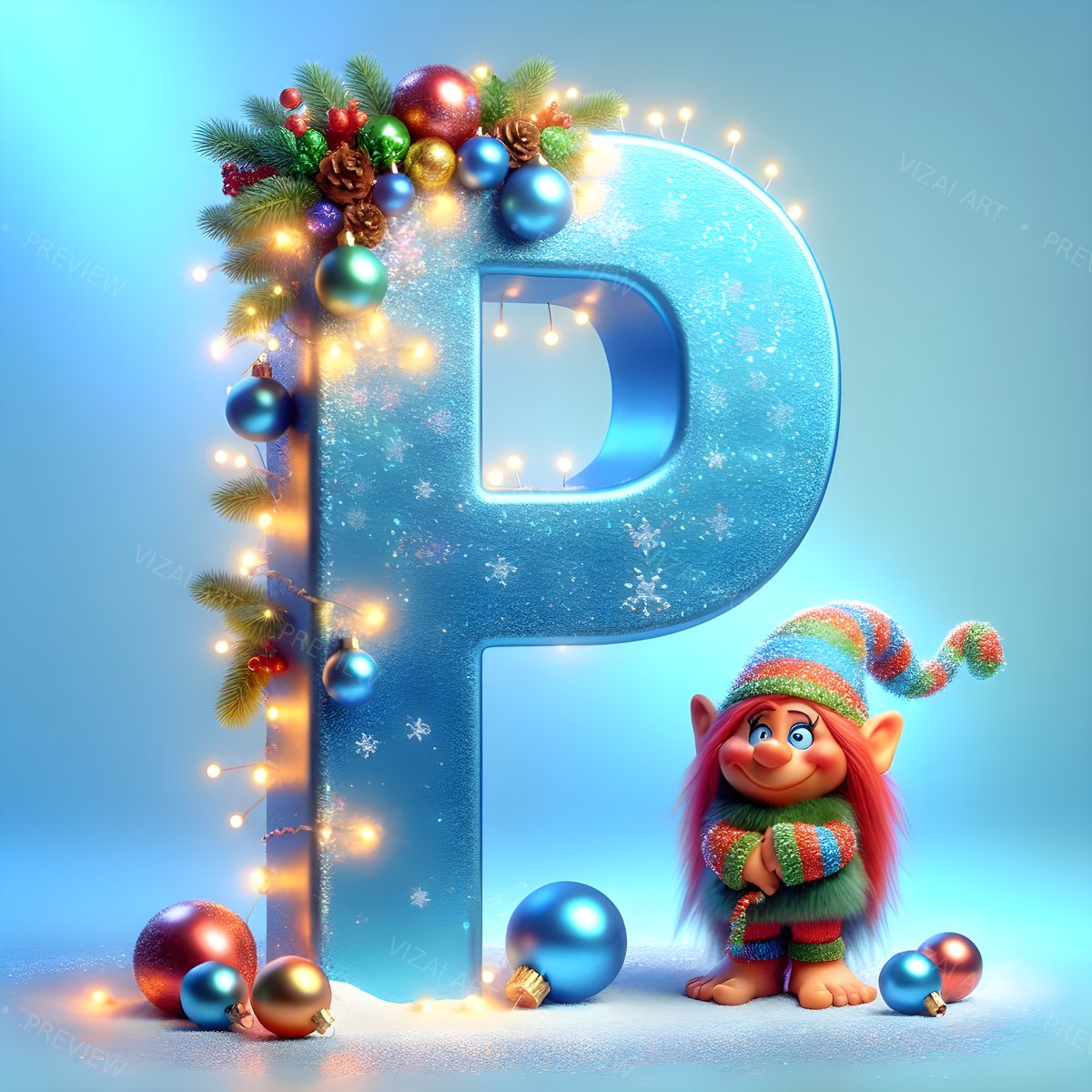 Letter P printable wall art