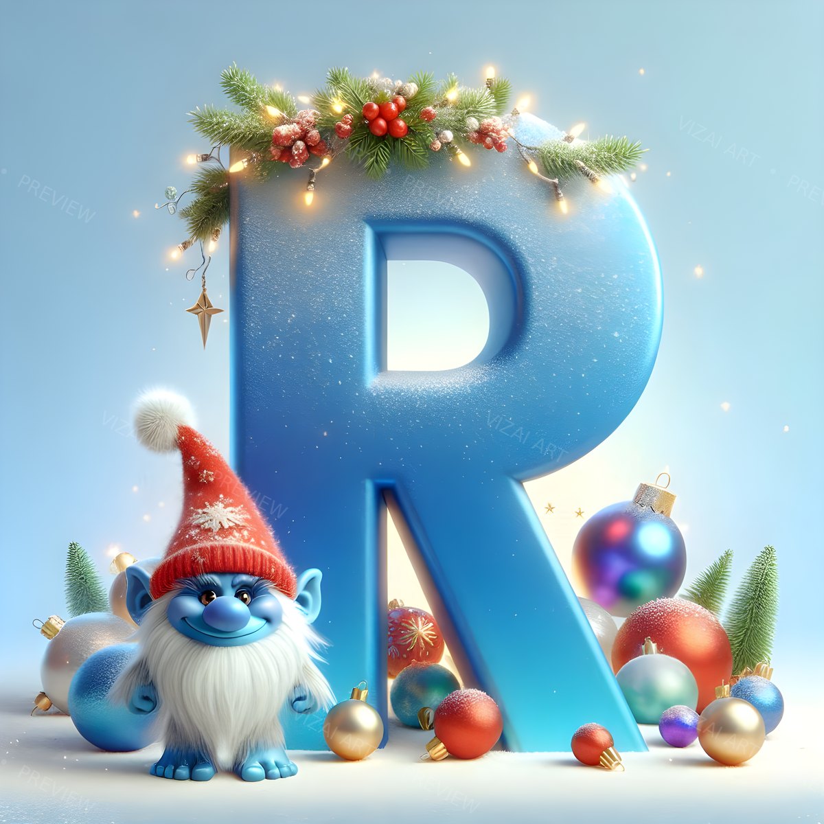 Letter R printable wall art