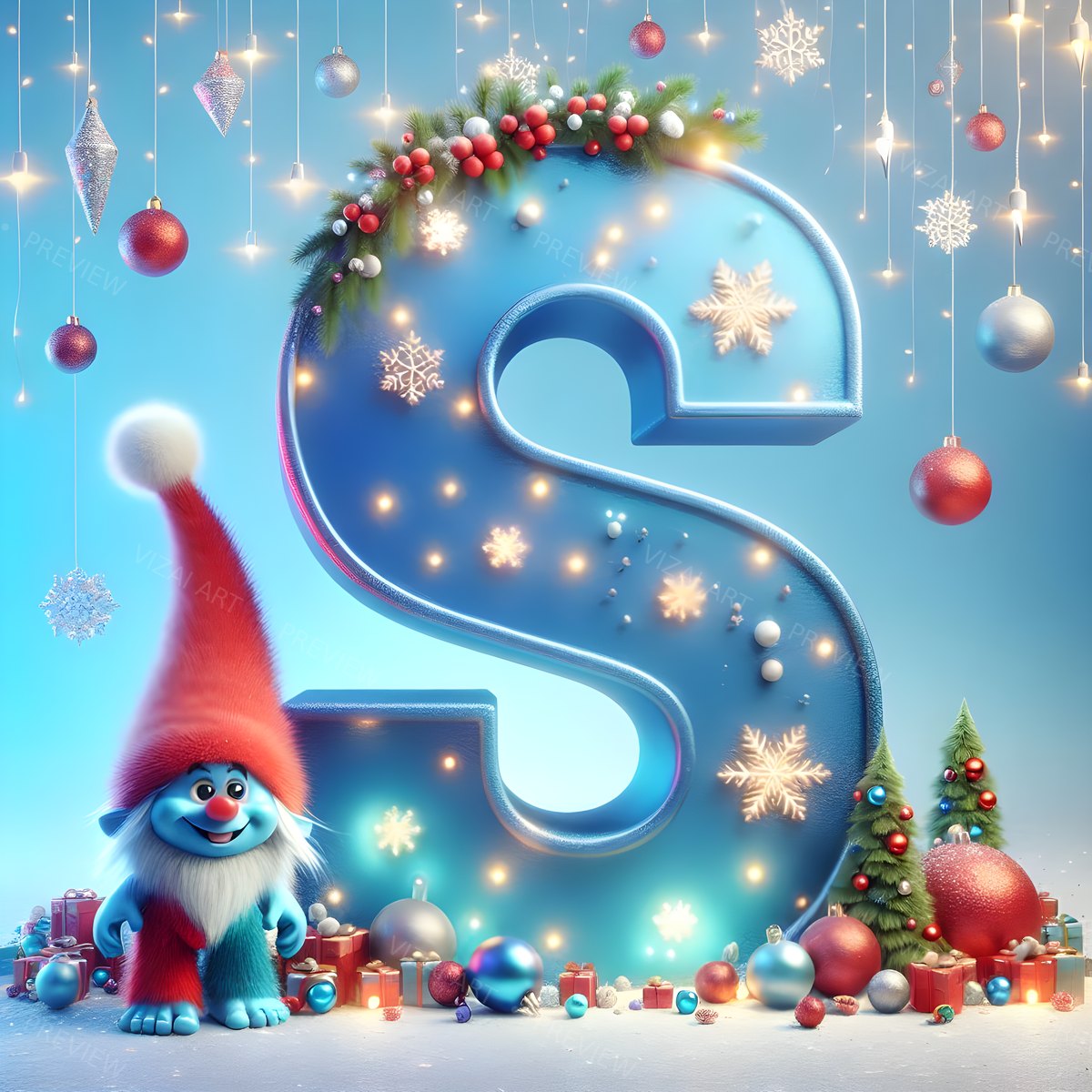 Letter S printable wall art