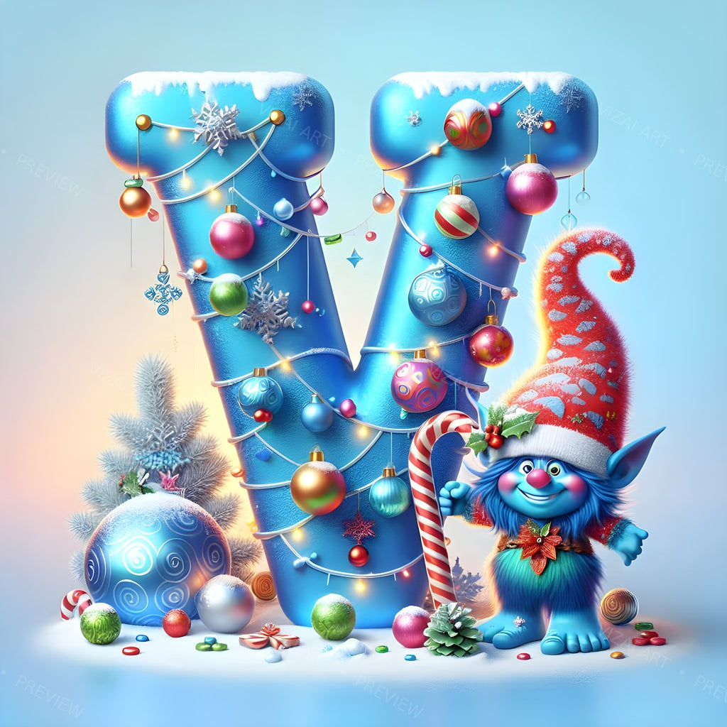Letter V printable wall art