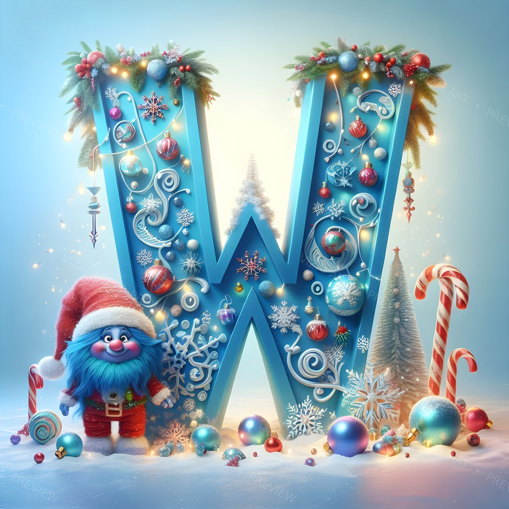 Letter W printable wall art
