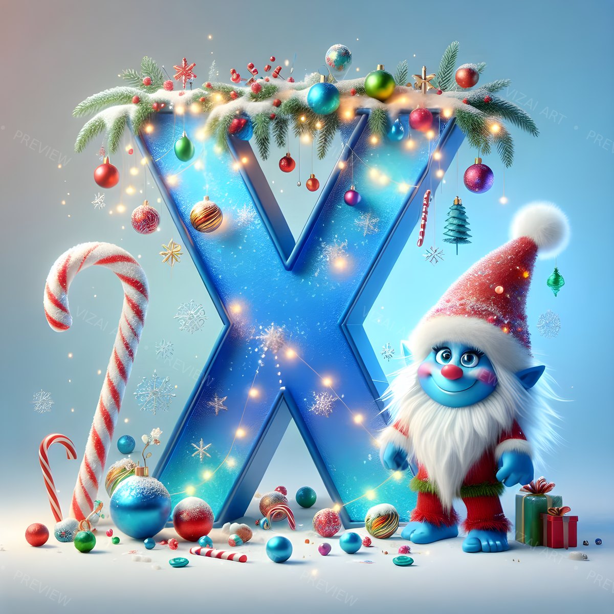 Letter X printable wall art