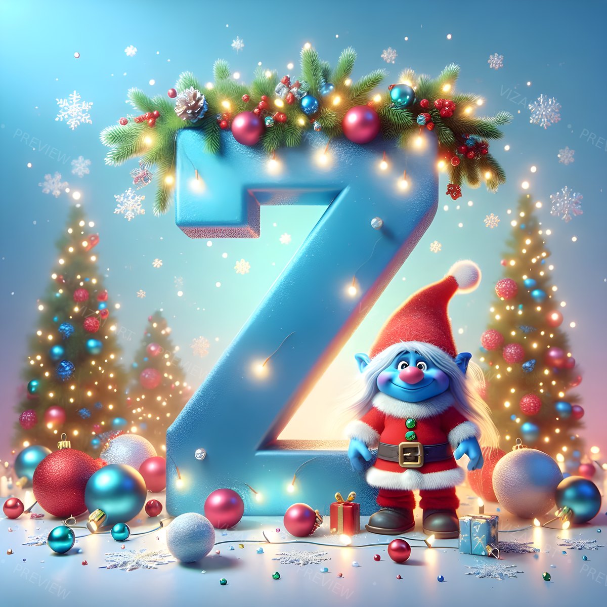 Letter Z printable wall art