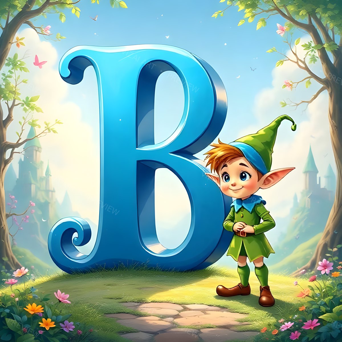 Letter B printable wall art