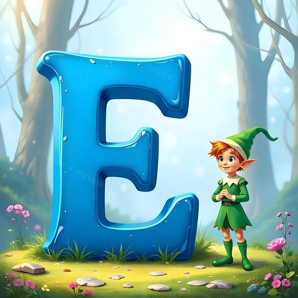Letter E printable wall art