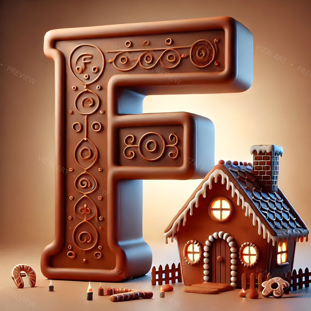 Letter F printable wall art