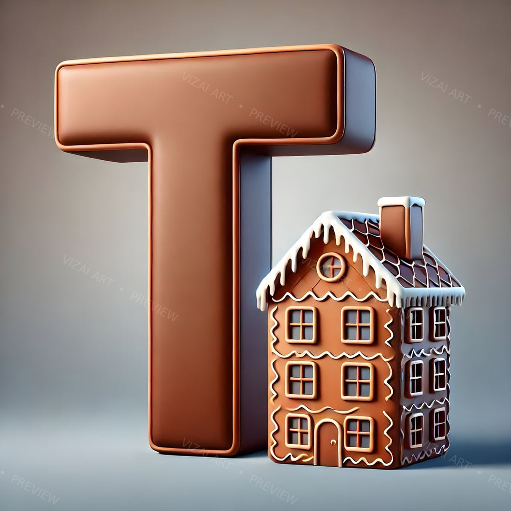 Letter T printable wall art