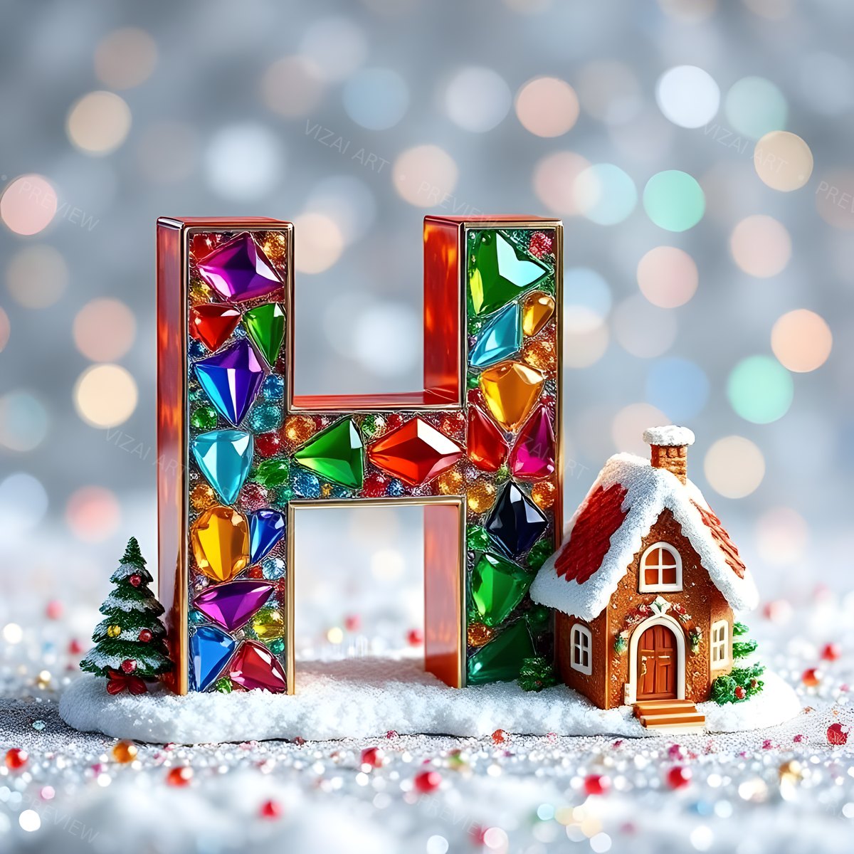 Letter H printable wall art