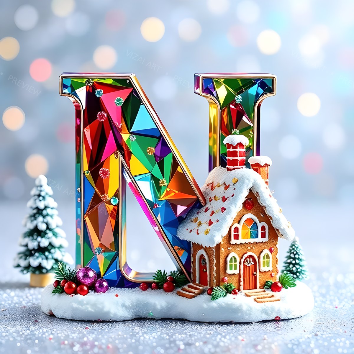 Letter N printable wall art