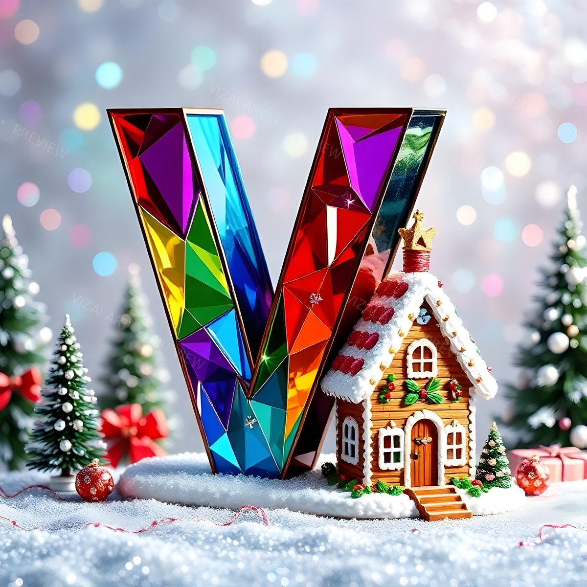 Letter V printable wall art