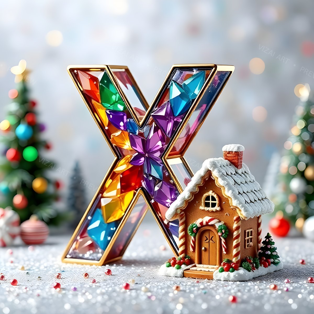 Letter X printable wall art