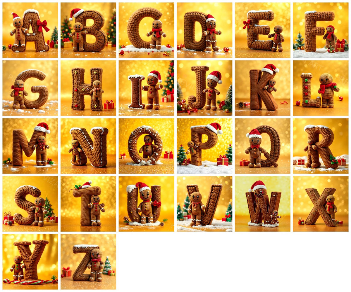 Complete A-Z alphabet grid preview