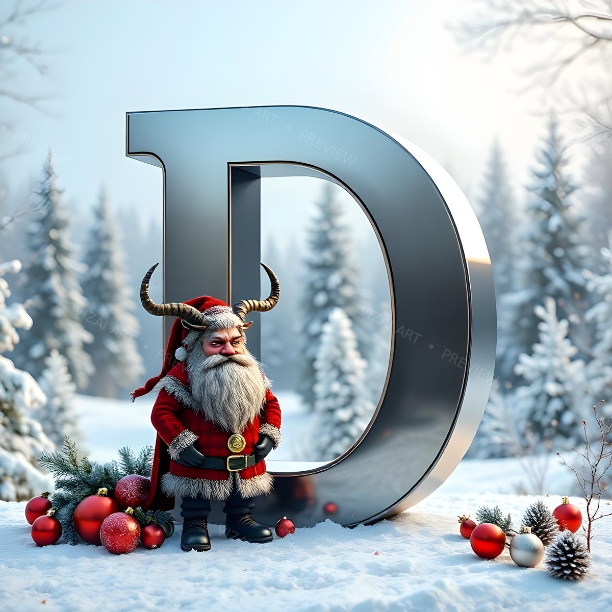 Letter D printable wall art