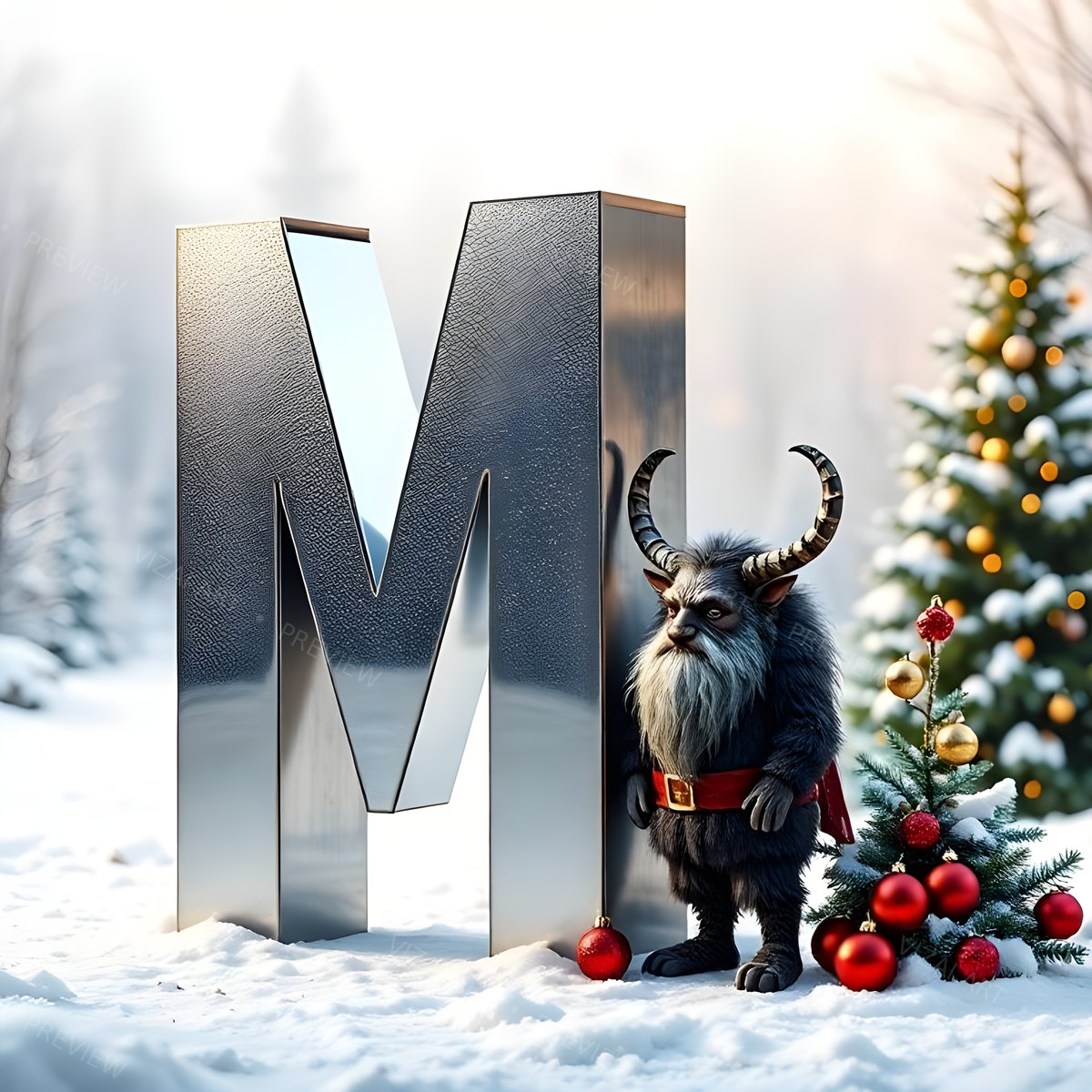 Letter M printable wall art