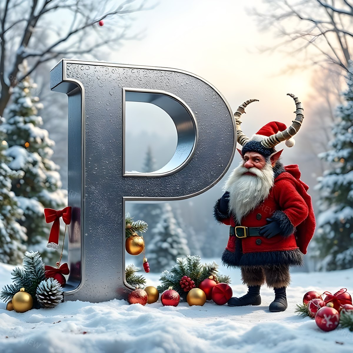 Letter P printable wall art