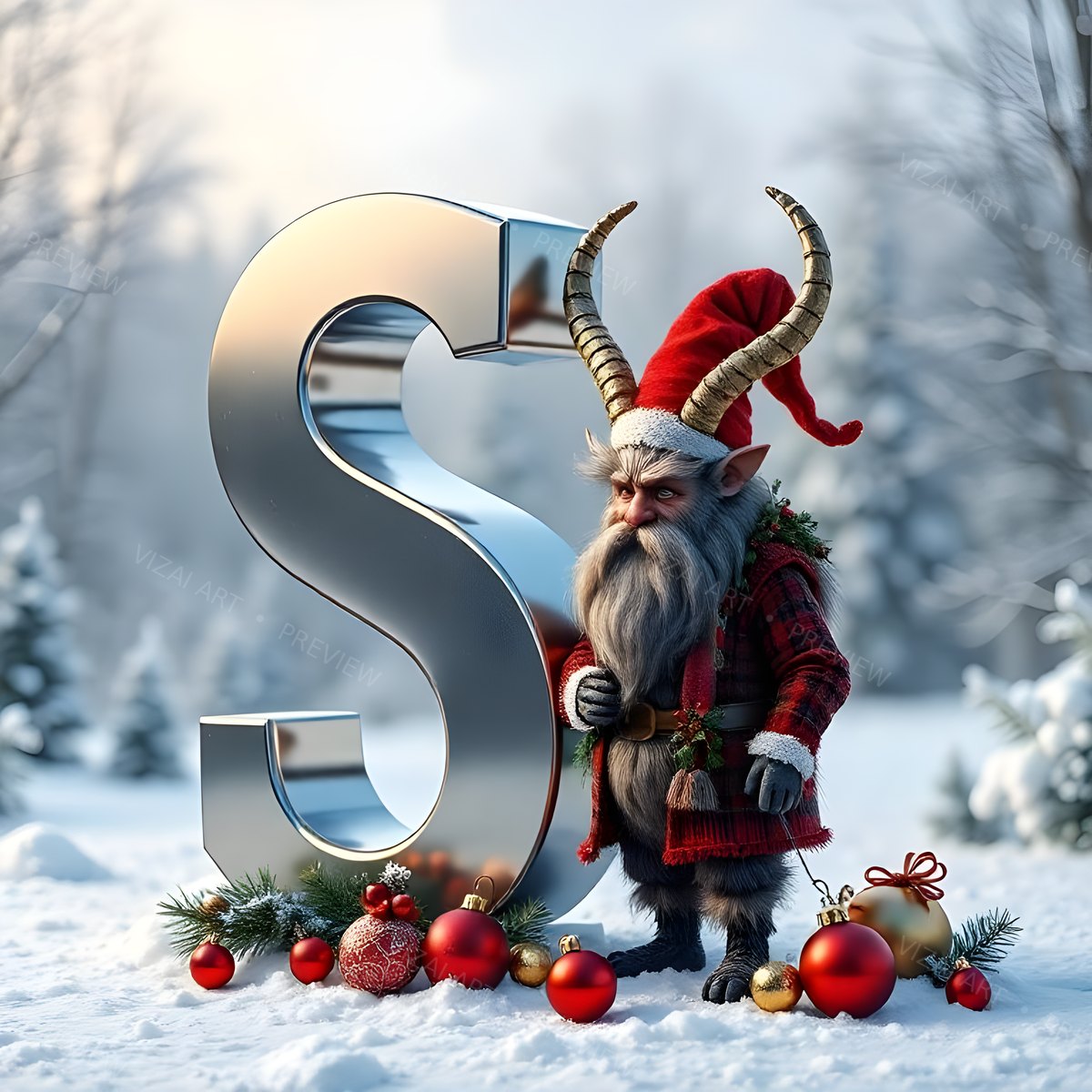 Letter S printable wall art