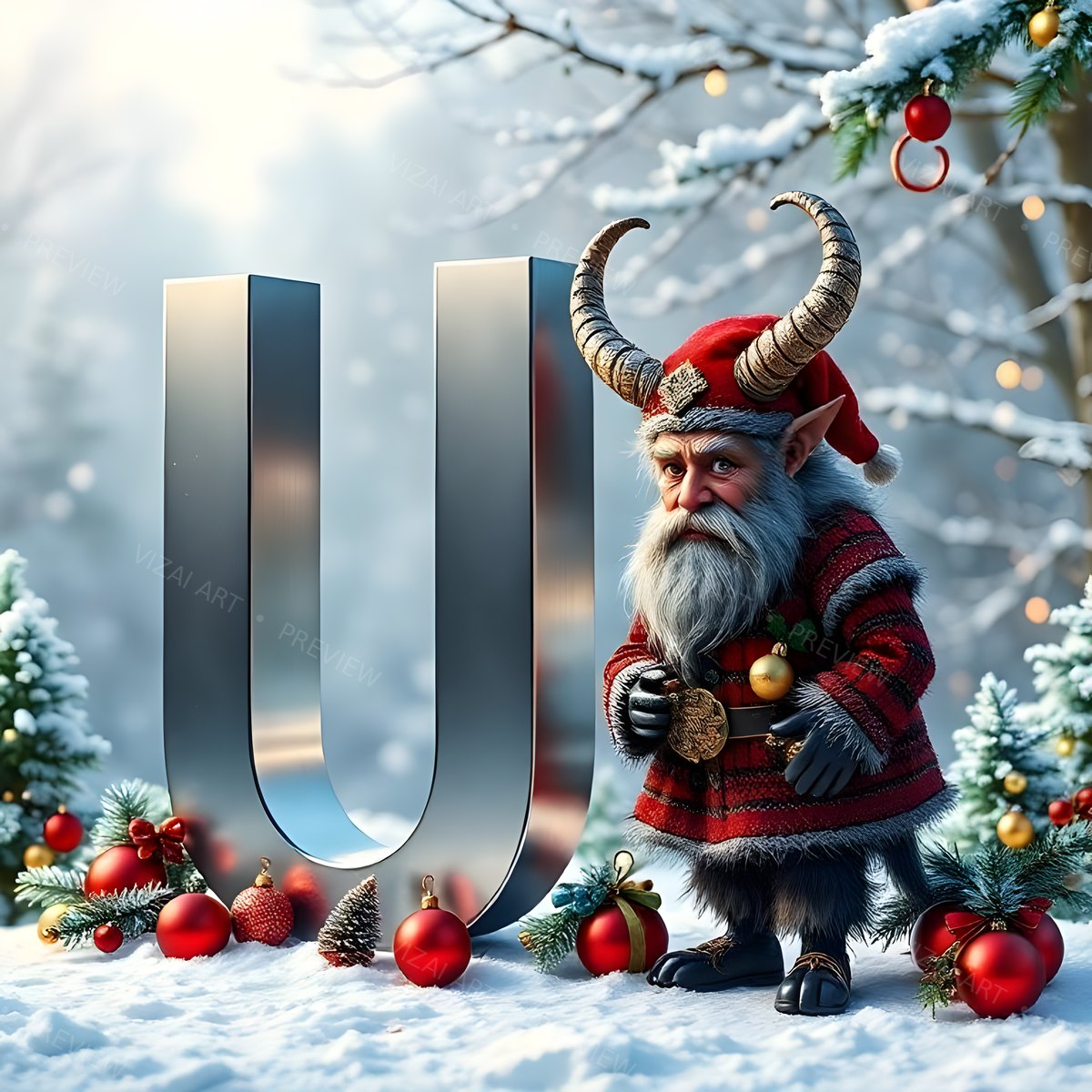 Letter U printable wall art