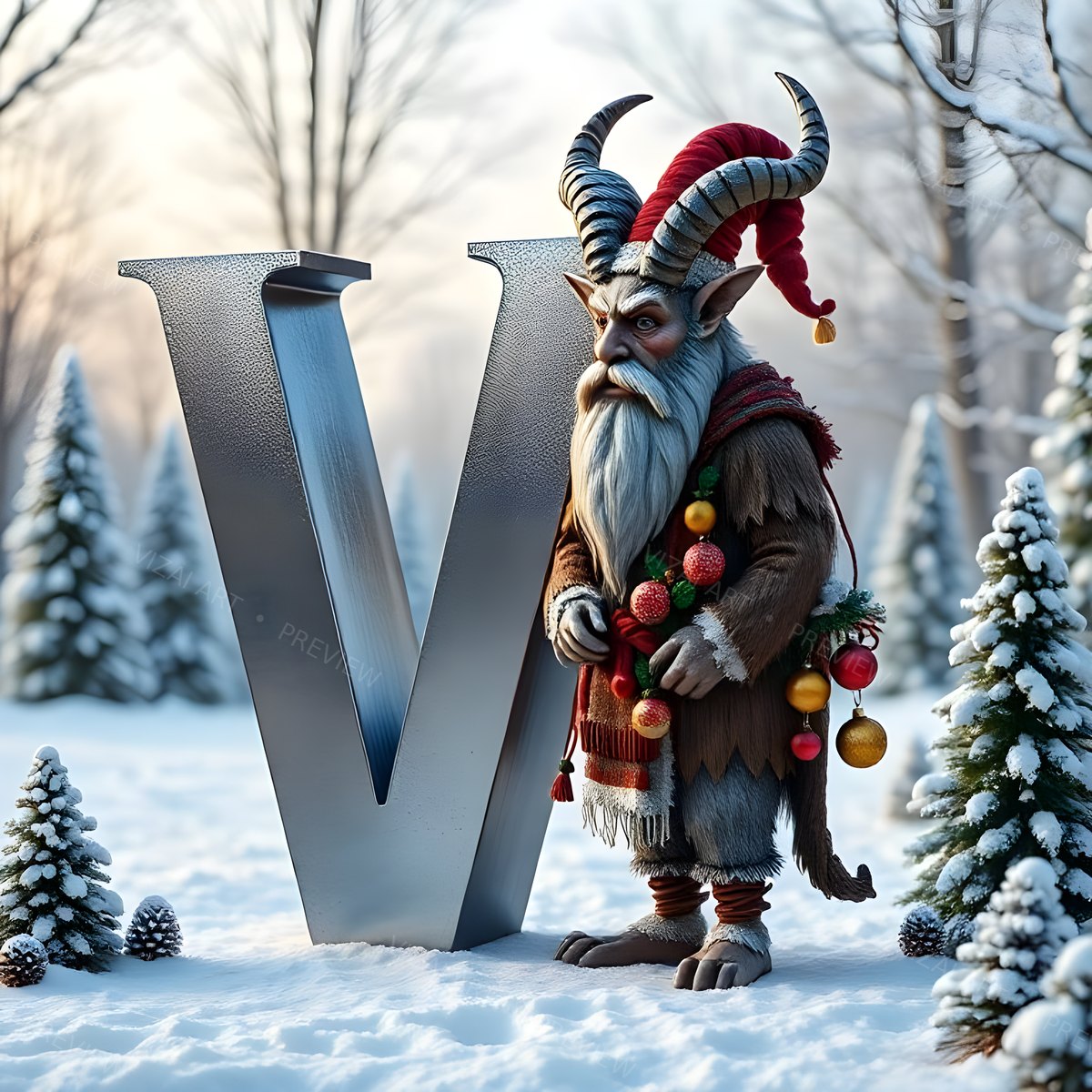 Letter V printable wall art