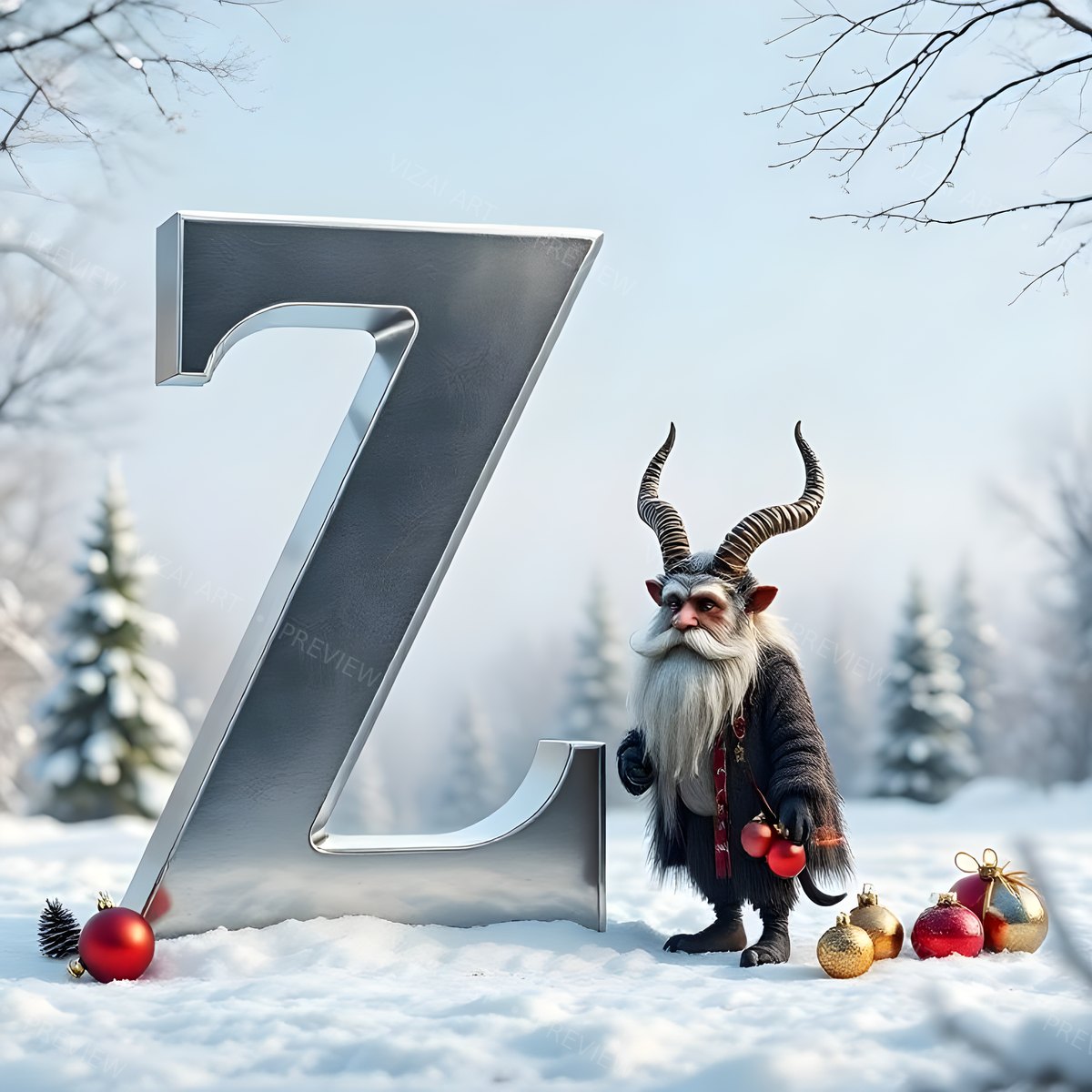 Letter Z printable wall art
