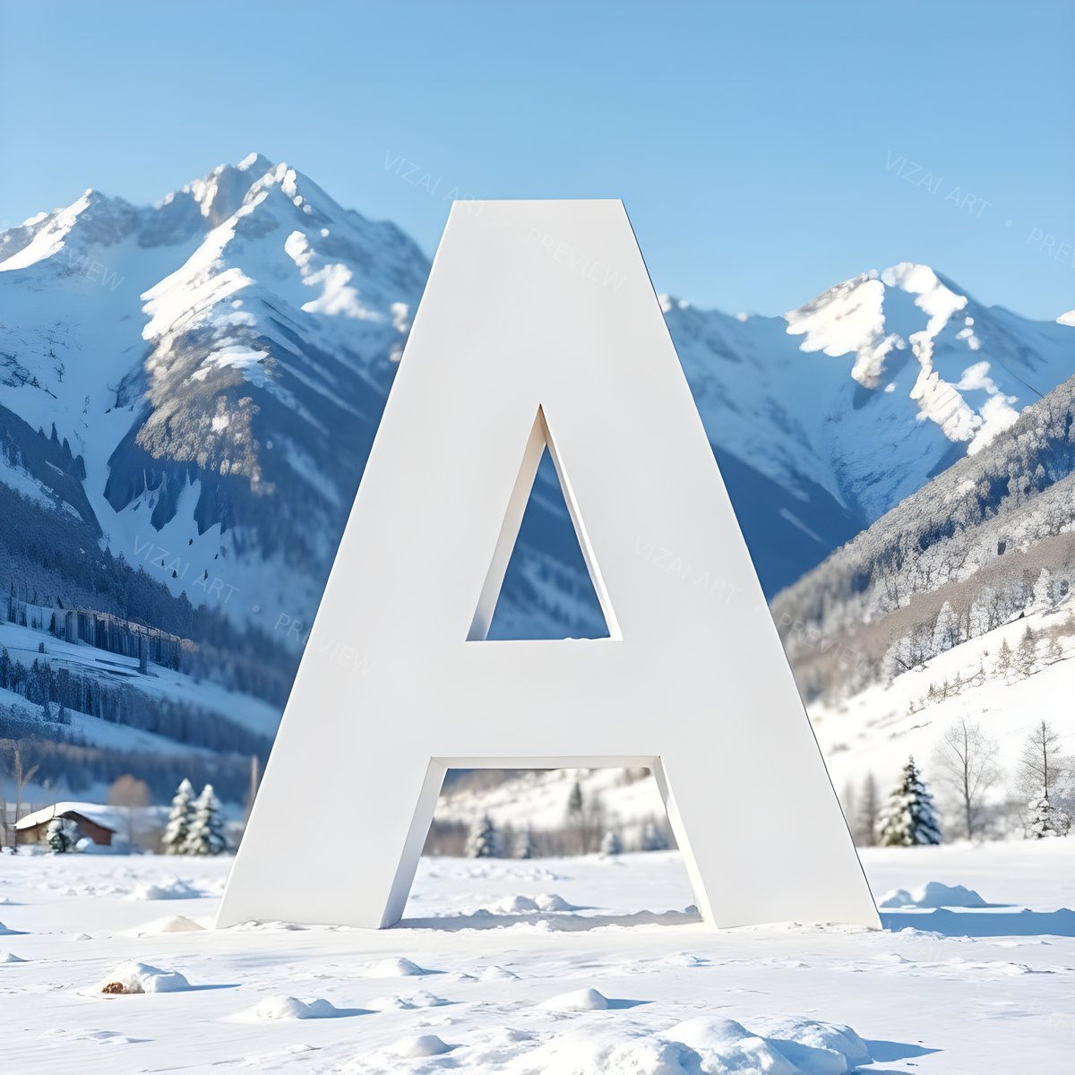 Letter A printable wall art