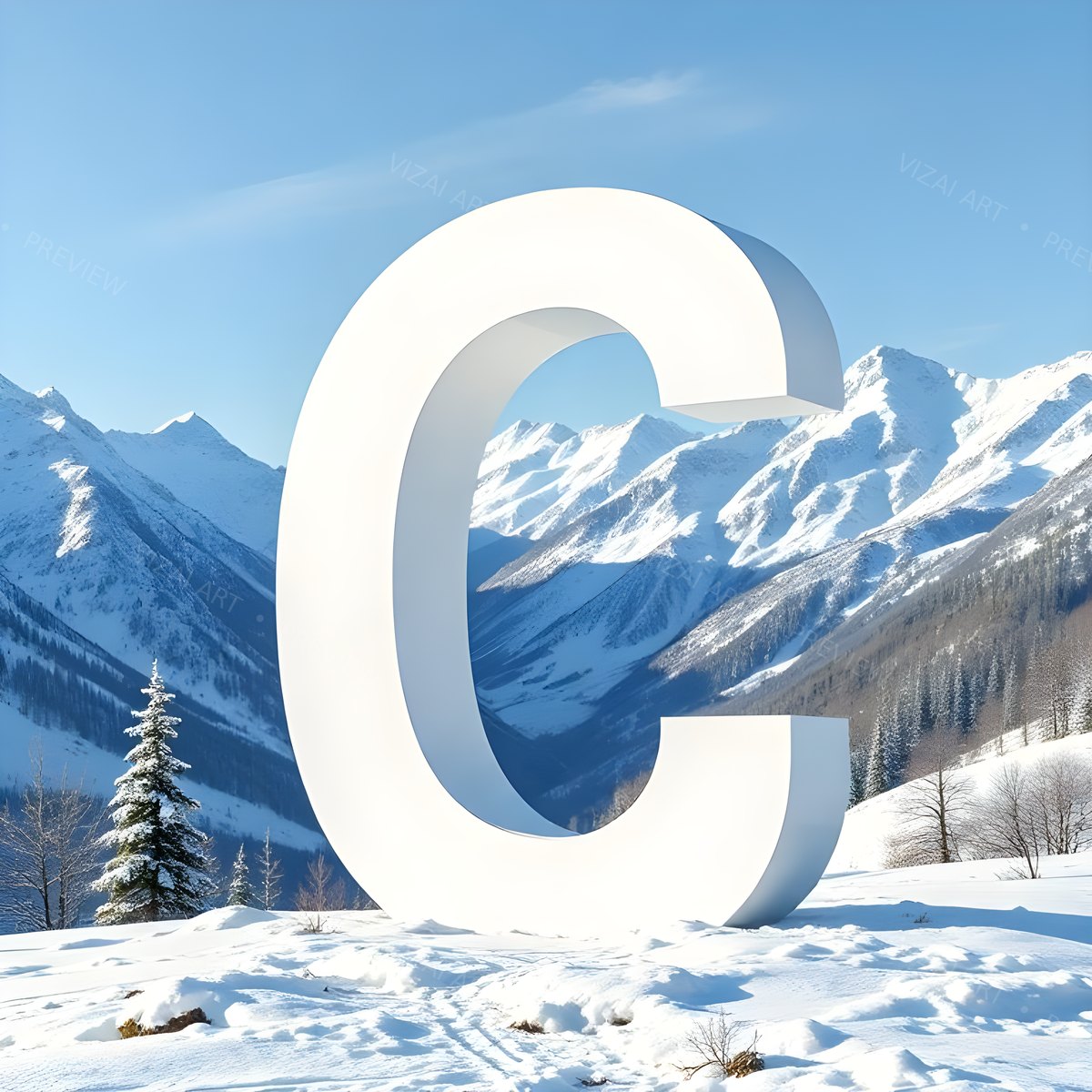 Letter C printable wall art