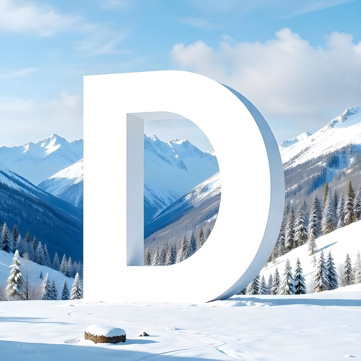 Letter D printable wall art