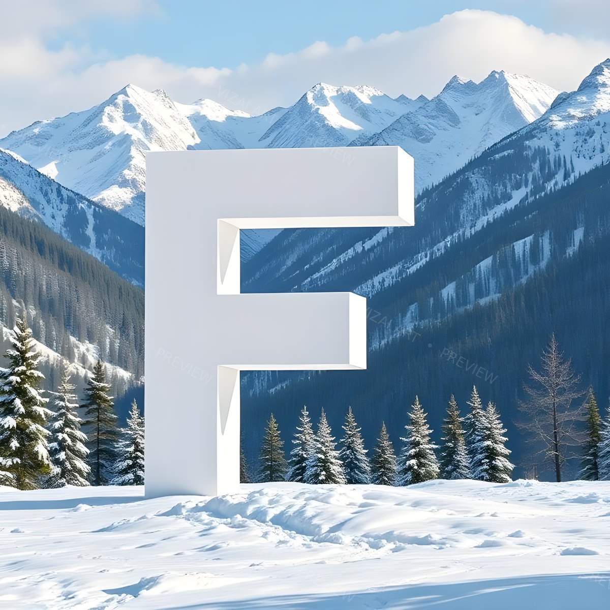 Letter F printable wall art
