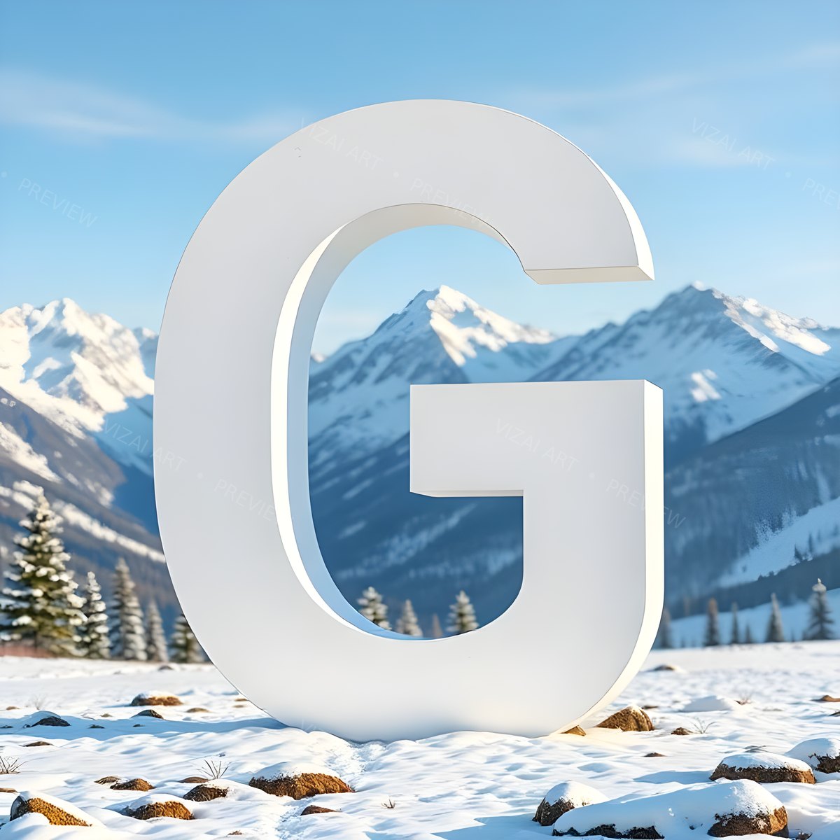 Letter G printable wall art