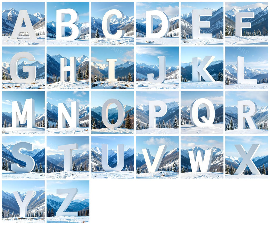 Complete A-Z alphabet grid preview