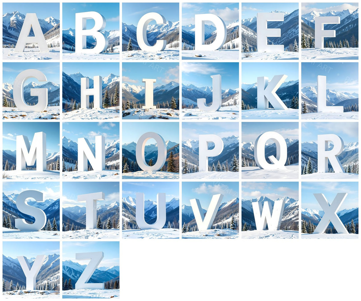 Complete A-Z alphabet grid preview