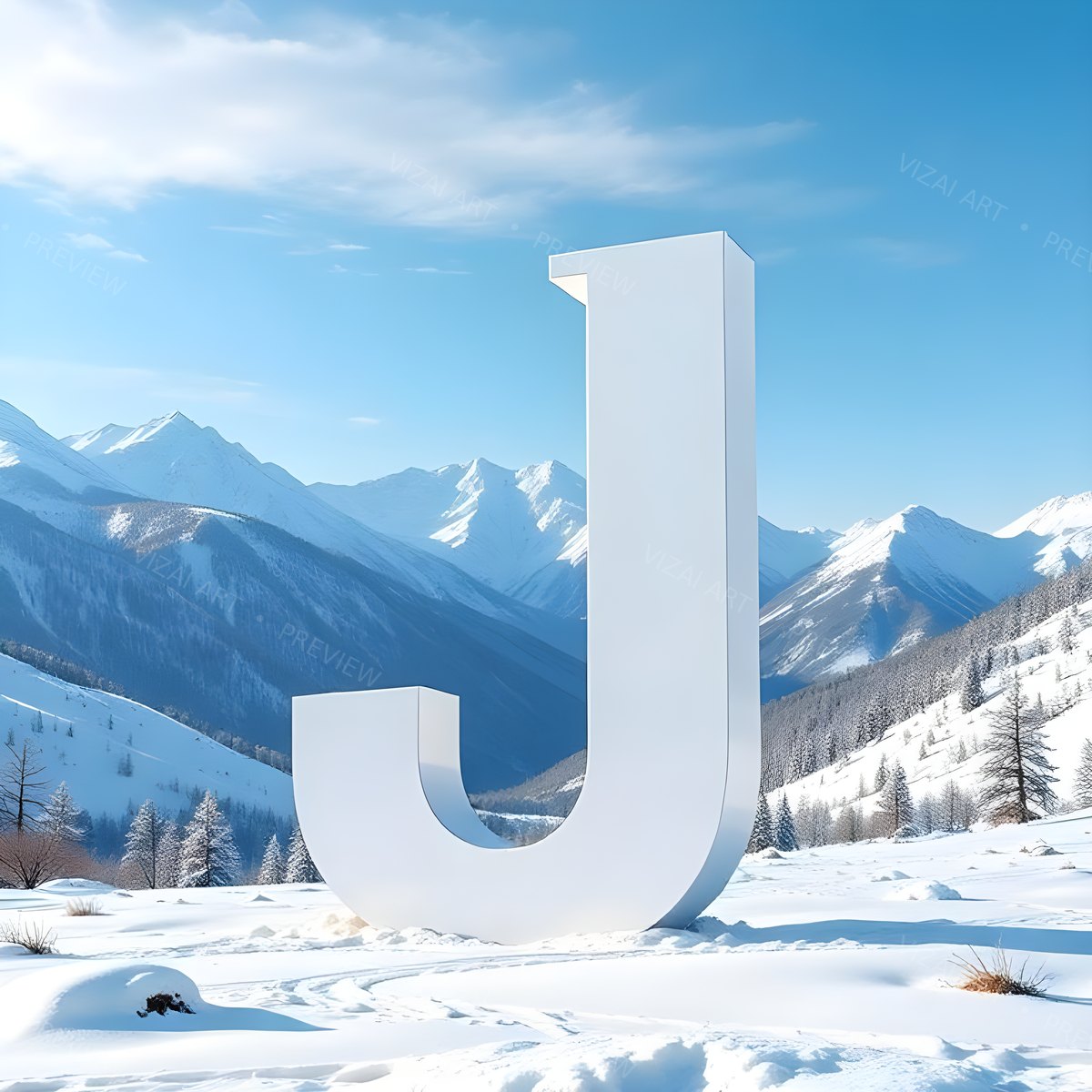 Letter J printable wall art