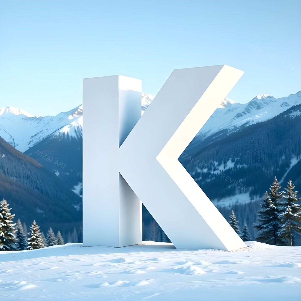 Letter K printable wall art