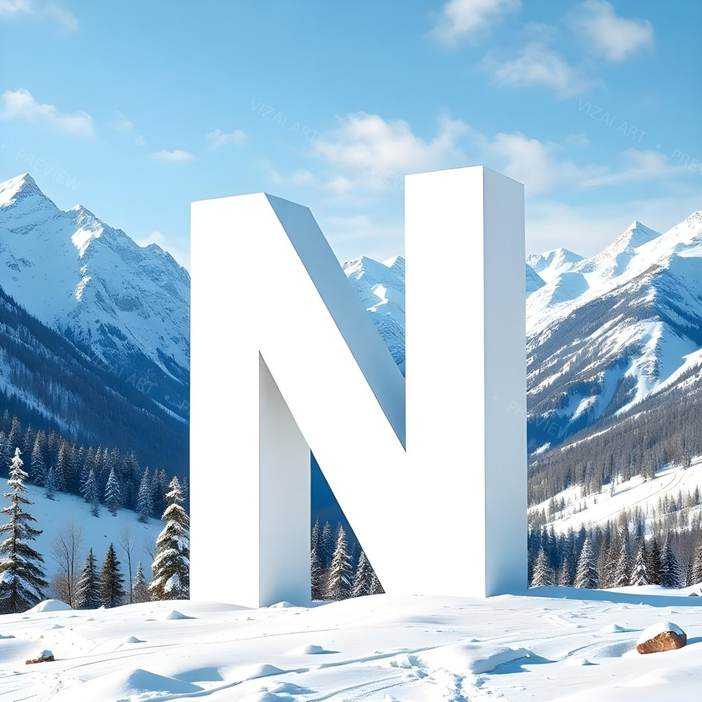 Letter N printable wall art