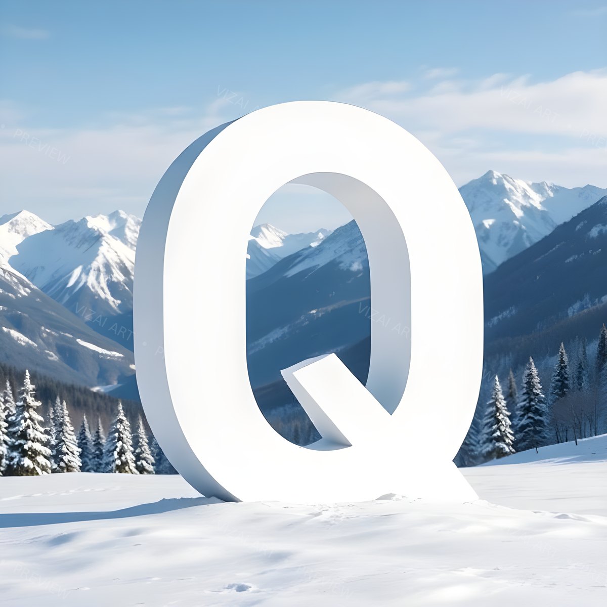 Letter Q printable wall art