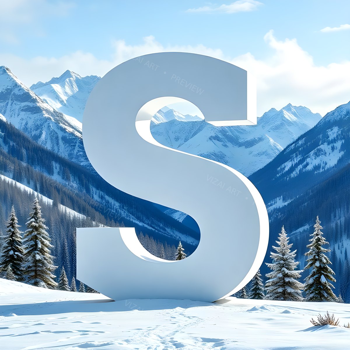 Letter S printable wall art