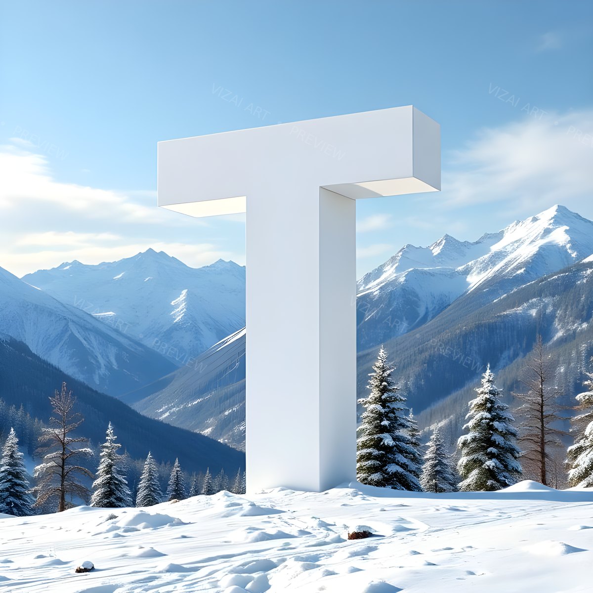 Letter T printable wall art