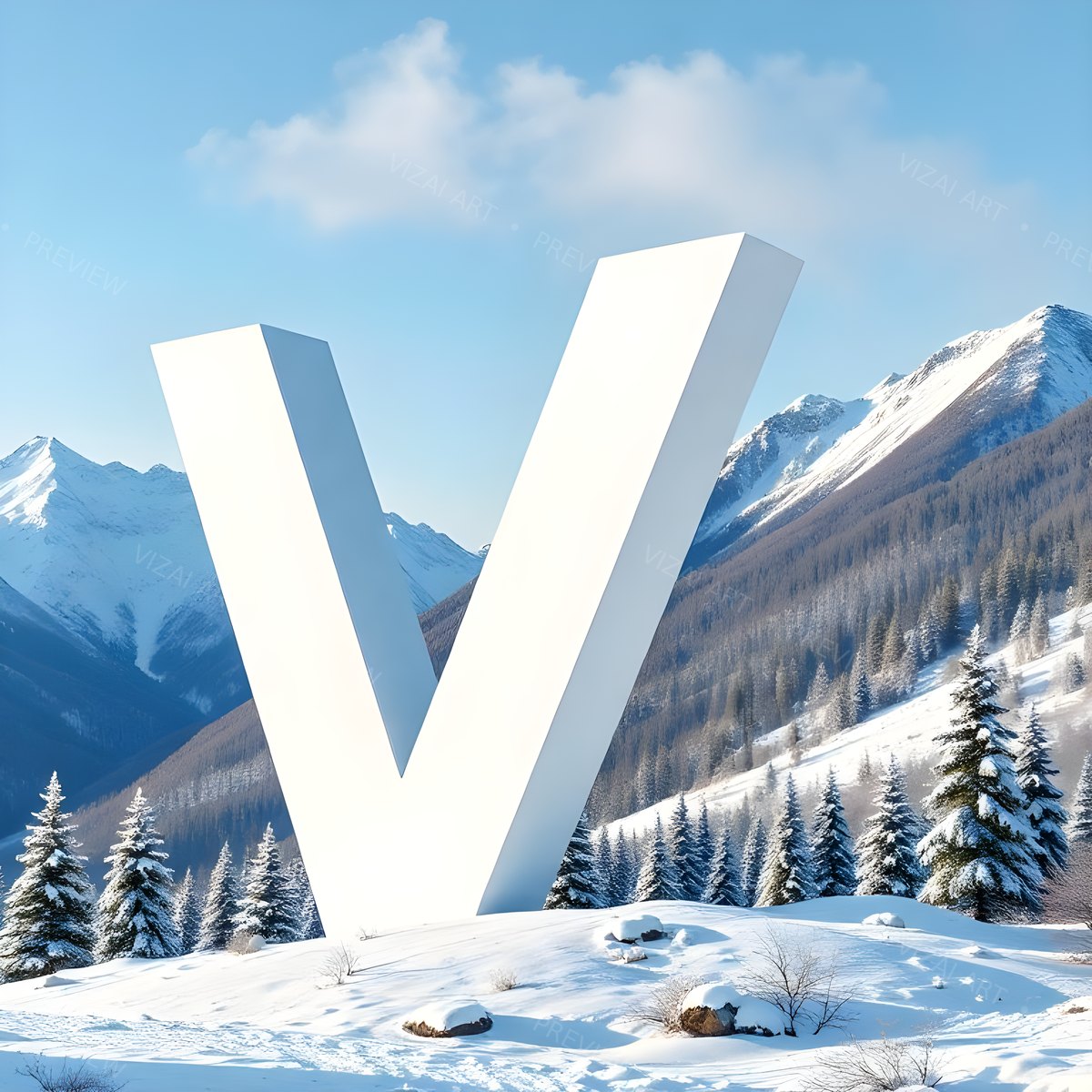 Letter V printable wall art