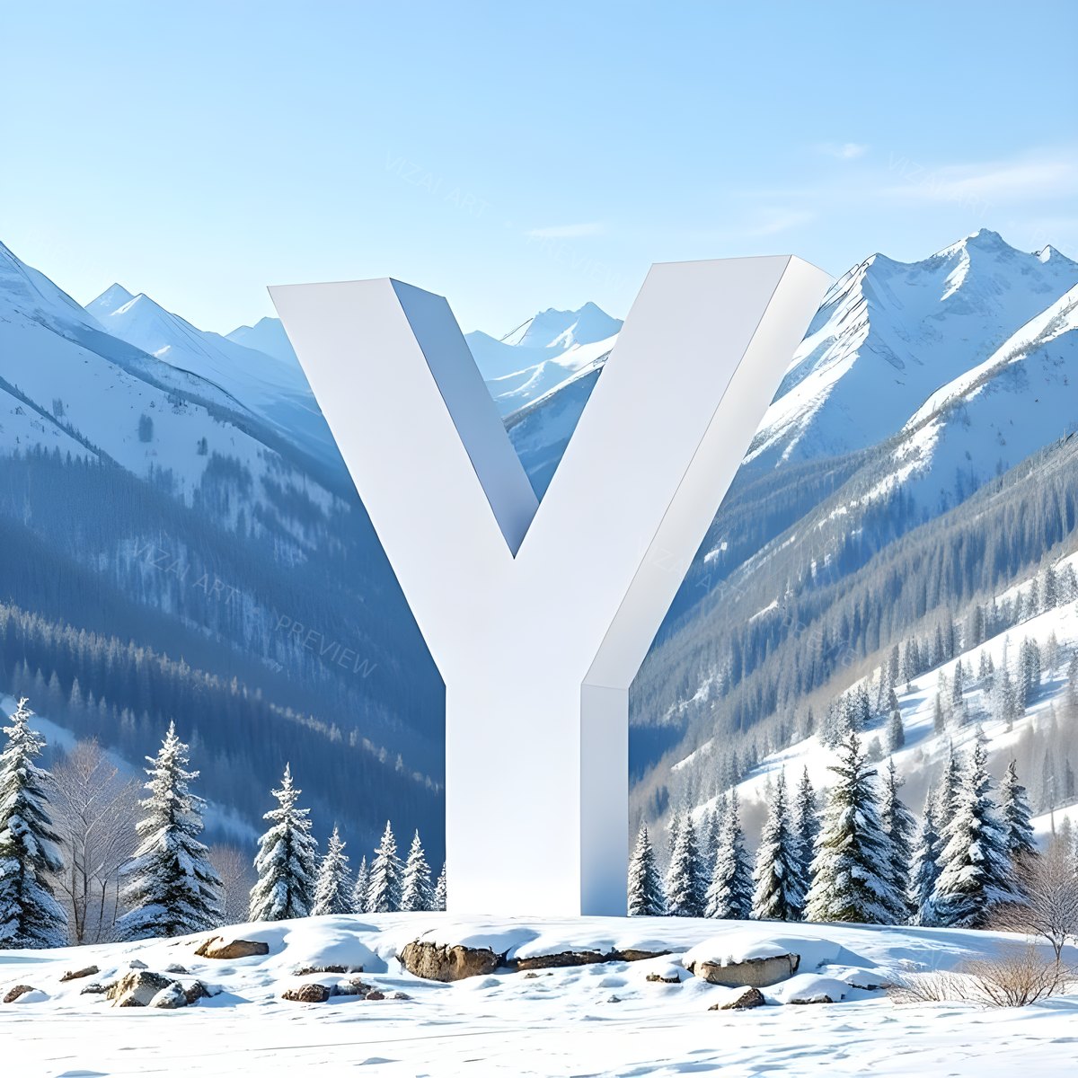 Letter Y printable wall art