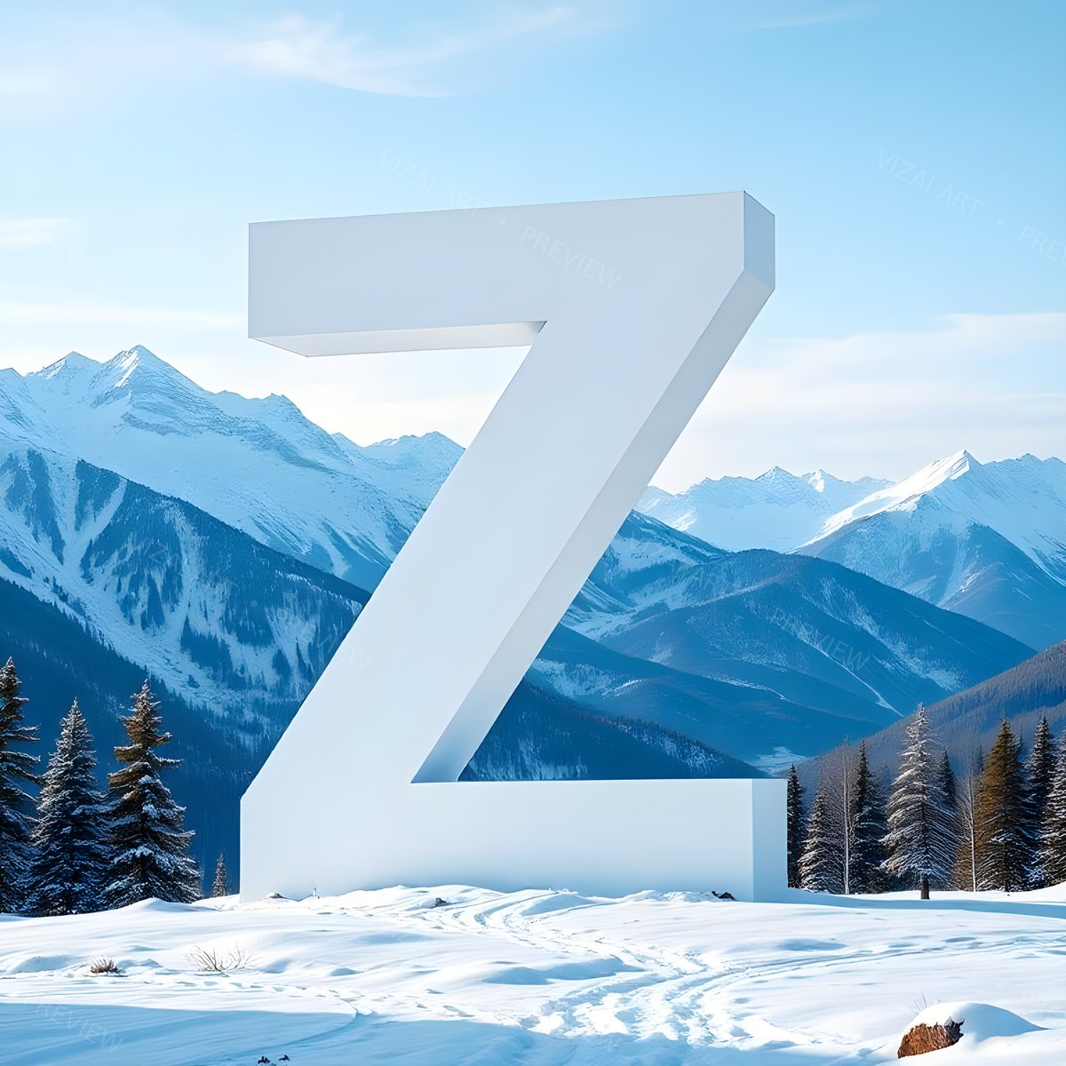 Letter Z printable wall art