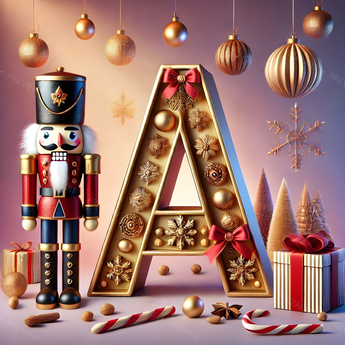 Letter A printable wall art