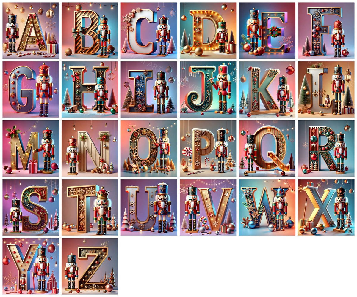 Complete A-Z alphabet grid preview