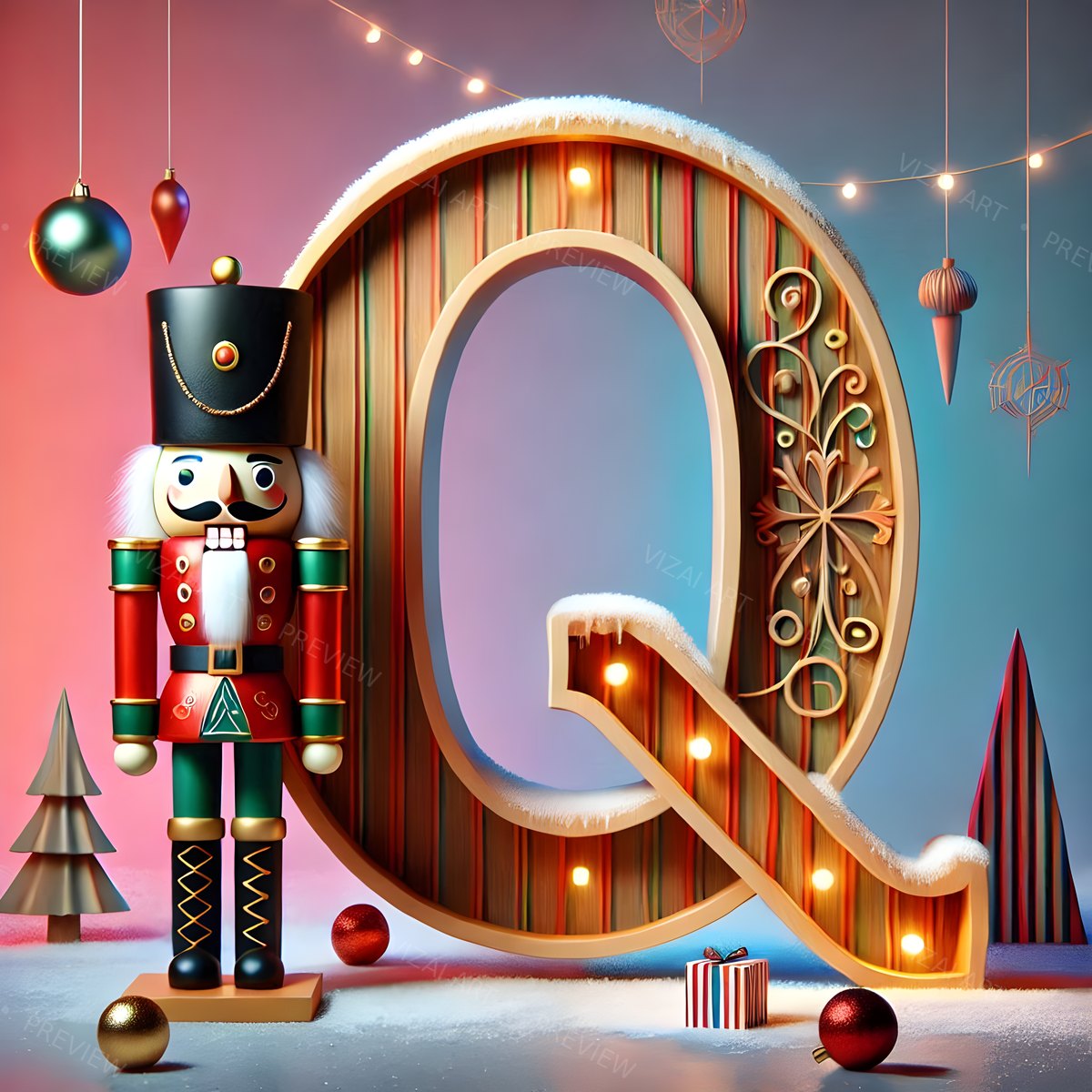 Letter Q printable wall art