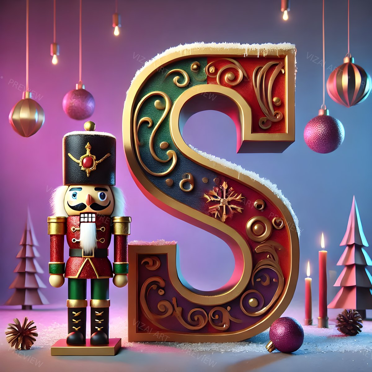 Letter S printable wall art